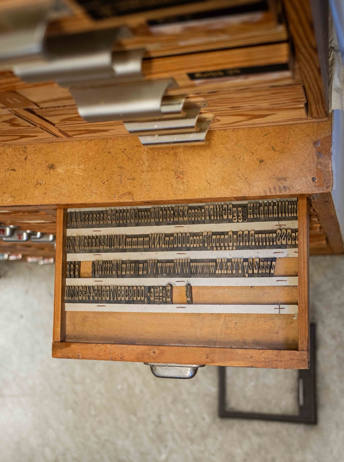 Casse de caractères en bois